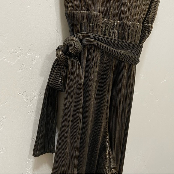 Vanessa Virginia by Anthropologie Pont Neuf Gold Metallic Jumpsuit Women's XS - Picture 9 of 16